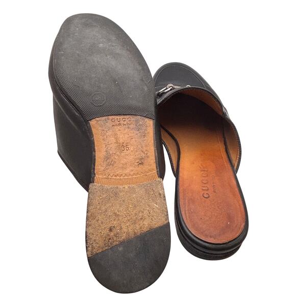 Gucci Women's Black Leather Princetown Loafer Slippers Horsebit 36 - Picture 6 of 7